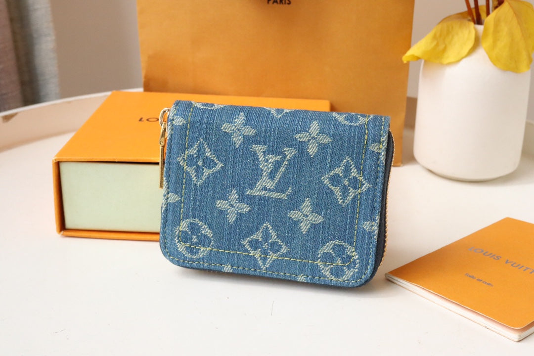 LV ジッピーコイン 11cm ブルーデニム