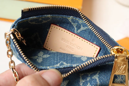 LV ポシェット クレット デニム ブルー