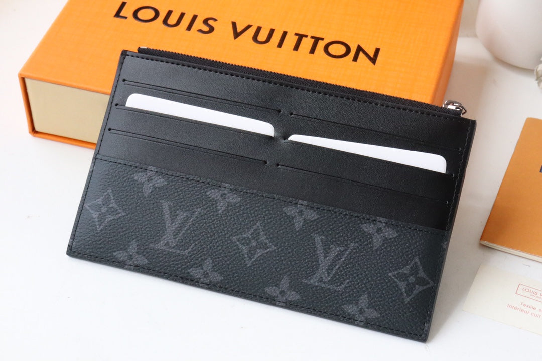 LV スリム パース ブルー モノグラム キャンバス 20cm