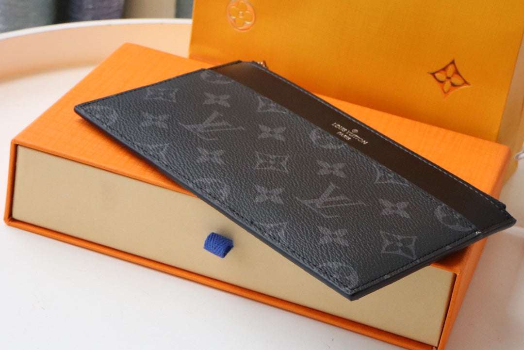 LV スリム パース ブルー モノグラム キャンバス 20cm