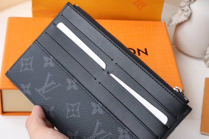 LV スリム パース ブルー モノグラム キャンバス 20cm