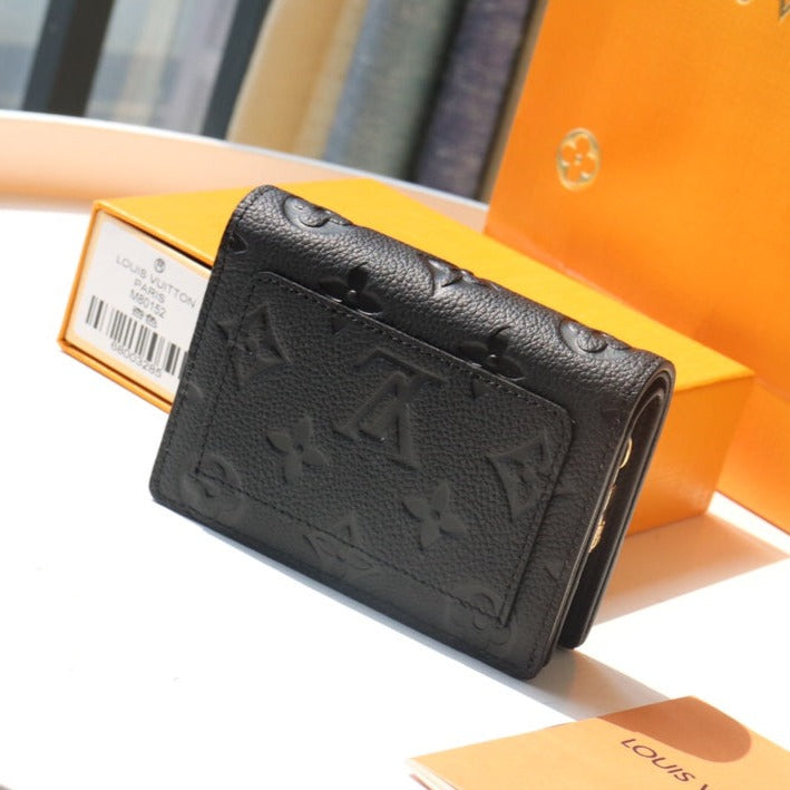 クレア ウォレット 12cm ブラック モノグラム アンプラント レザー