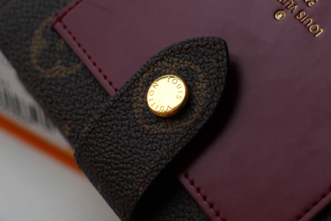 PORTEFEUILLE JULIETTE 13,5 EN TOILE MONOGRAMME MARRON ROUGE