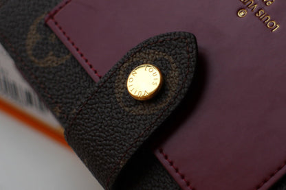 PORTEFEUILLE JULIETTE 13,5 EN TOILE MONOGRAMME MARRON ROUGE