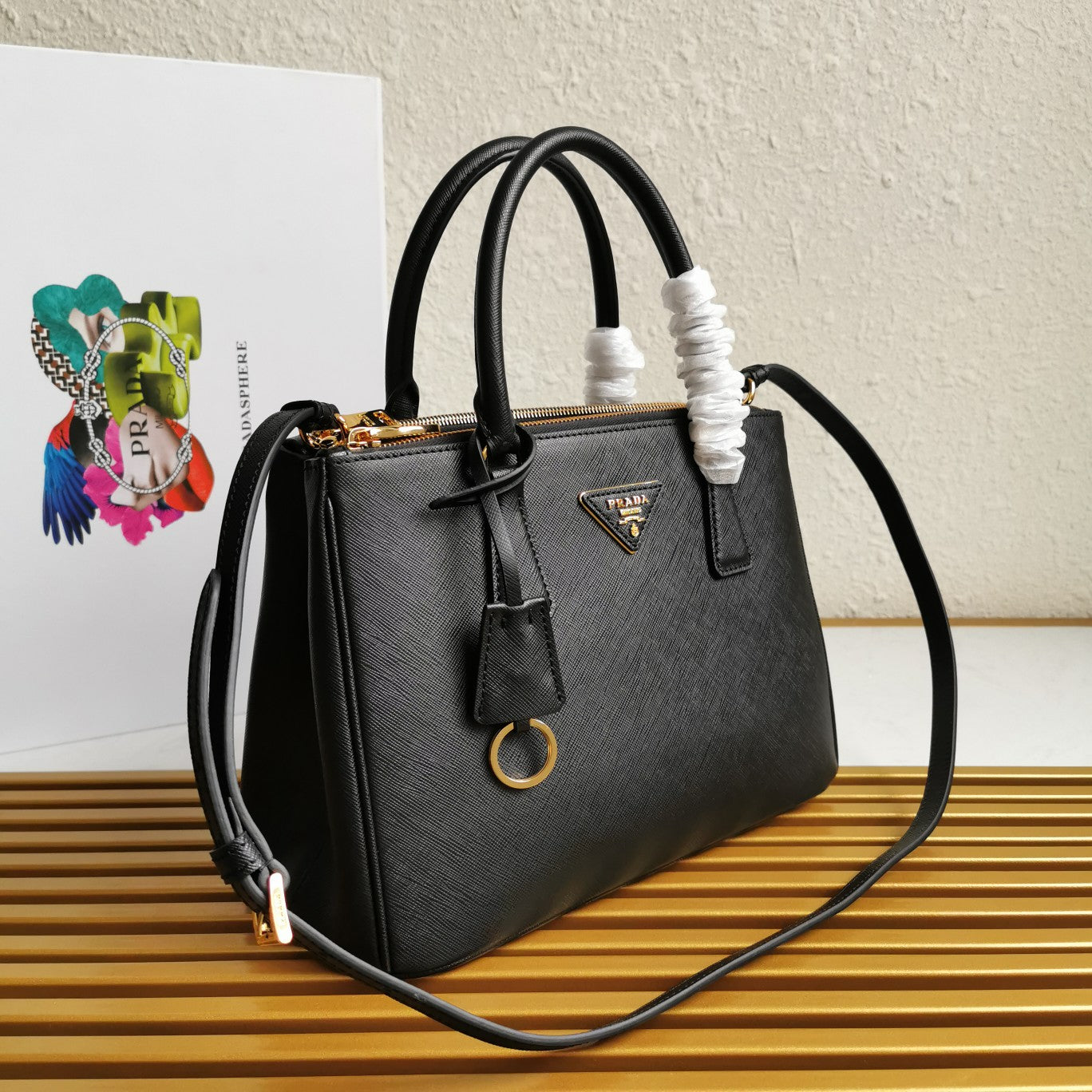 GALLERIA MOYENNE 28 CUIR SAFFIANO NOIR 