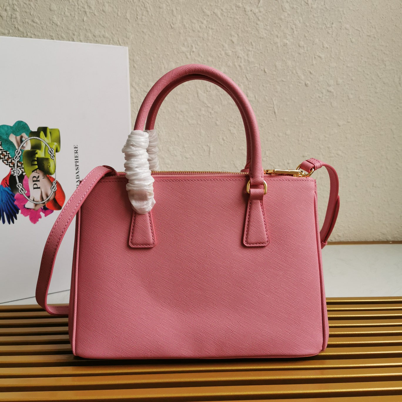 GALLERIA MOYENNE 28 CUIR SAFFIANO ROSE 