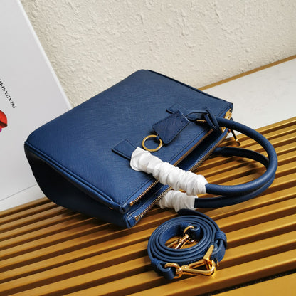 GALLERIA MOYENNE 28 CUIR SAFFIANO BLEU 
