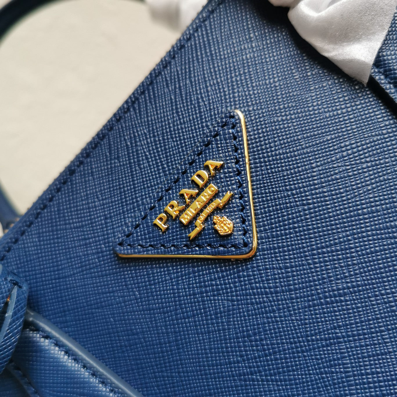 GALLERIA MOYENNE 28 CUIR SAFFIANO BLEU 