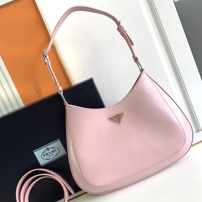 SAC À BANDOULIÈRE EN CUIR BROSSÉ ROSE CLEO 30 