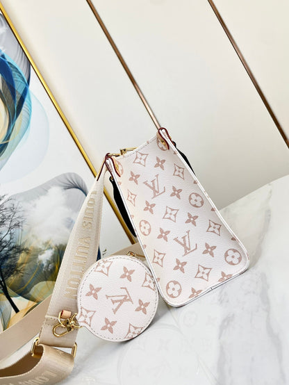 ONTHEGO 25 TOILE MONOGRAMME BLANC MARRON 