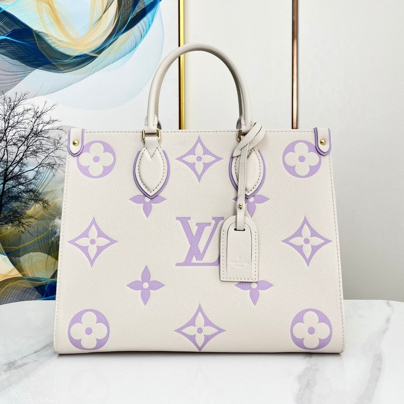 ONTHEGO 35 TOILE MONOGRAMME BLANC VIOLET 