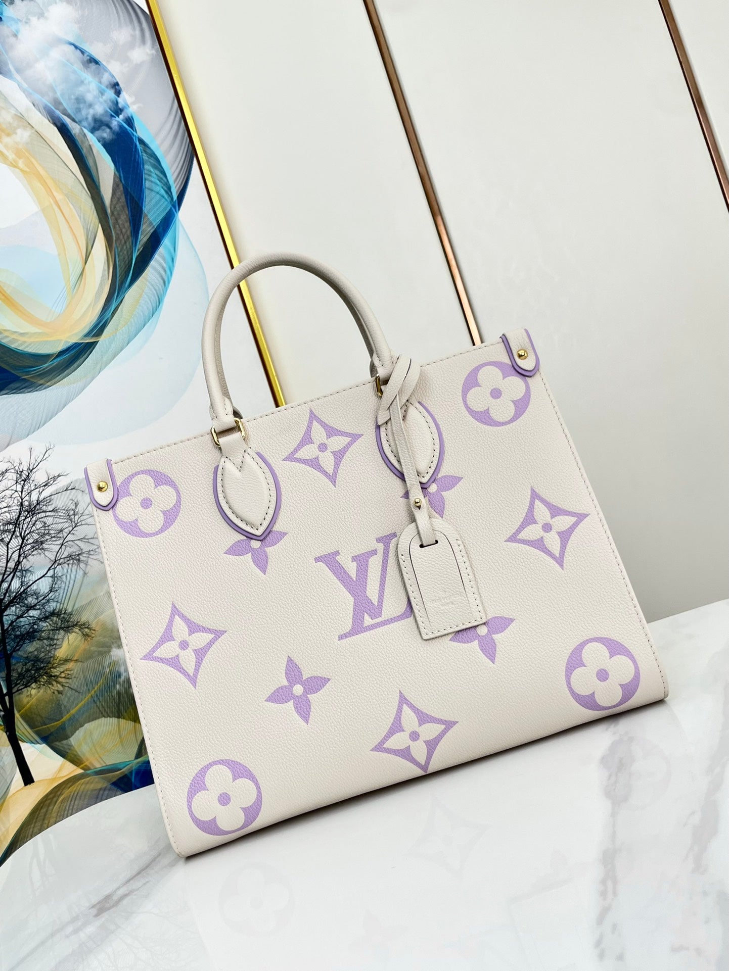ONTHEGO 35 TOILE MONOGRAMME BLANC VIOLET 