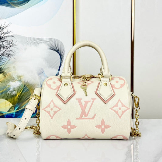 SPEEDY 20.5 TOILE MONOGRAMME BLANC ROSE 