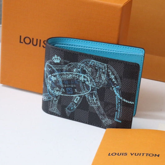 PORTEFEUILLE SLENDER 12 NOIR BLEU TOILE