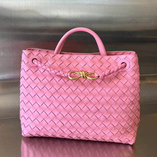 BV MEDIUM ANDIAMO 32CM PEAU D'AGNEAU ROSE 