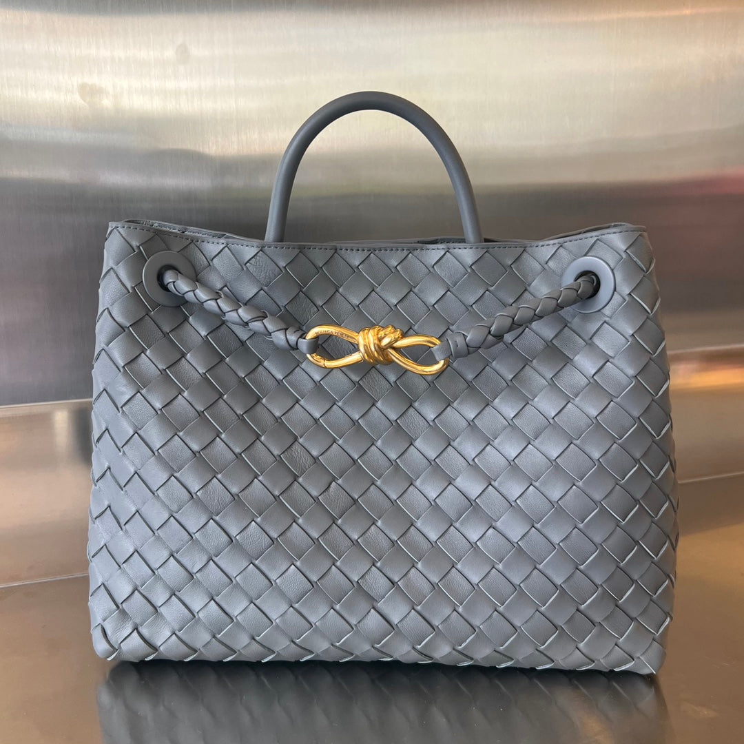 BV MEDIUM ANDIAMO 32CM CUIR D'AGNEAU GRIS FONCÉ 