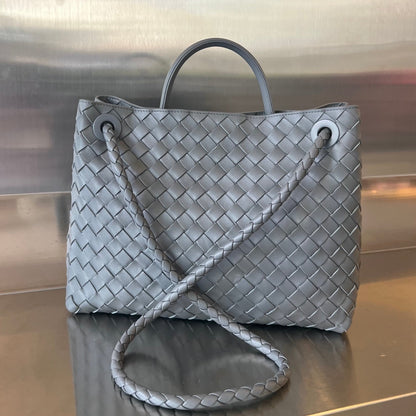 BV MEDIUM ANDIAMO 32CM CUIR D'AGNEAU GRIS FONCÉ 