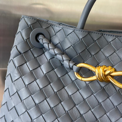 BV MEDIUM ANDIAMO 32CM CUIR D'AGNEAU GRIS FONCÉ 