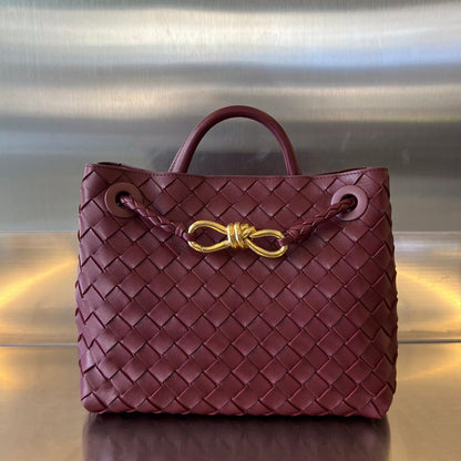 BV PETIT ANDIAMO 25CM CUIR D'AGNEAU ROUGE FONCÉ 