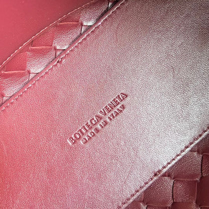 BV PETIT ANDIAMO 25CM CUIR D'AGNEAU ROUGE FONCÉ 