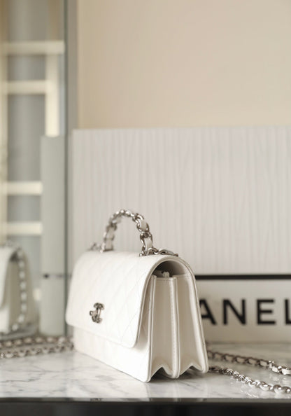 CC WOC 18.5 BLANC AGNEAU QUINCAILLERIE ARGENTÉE 