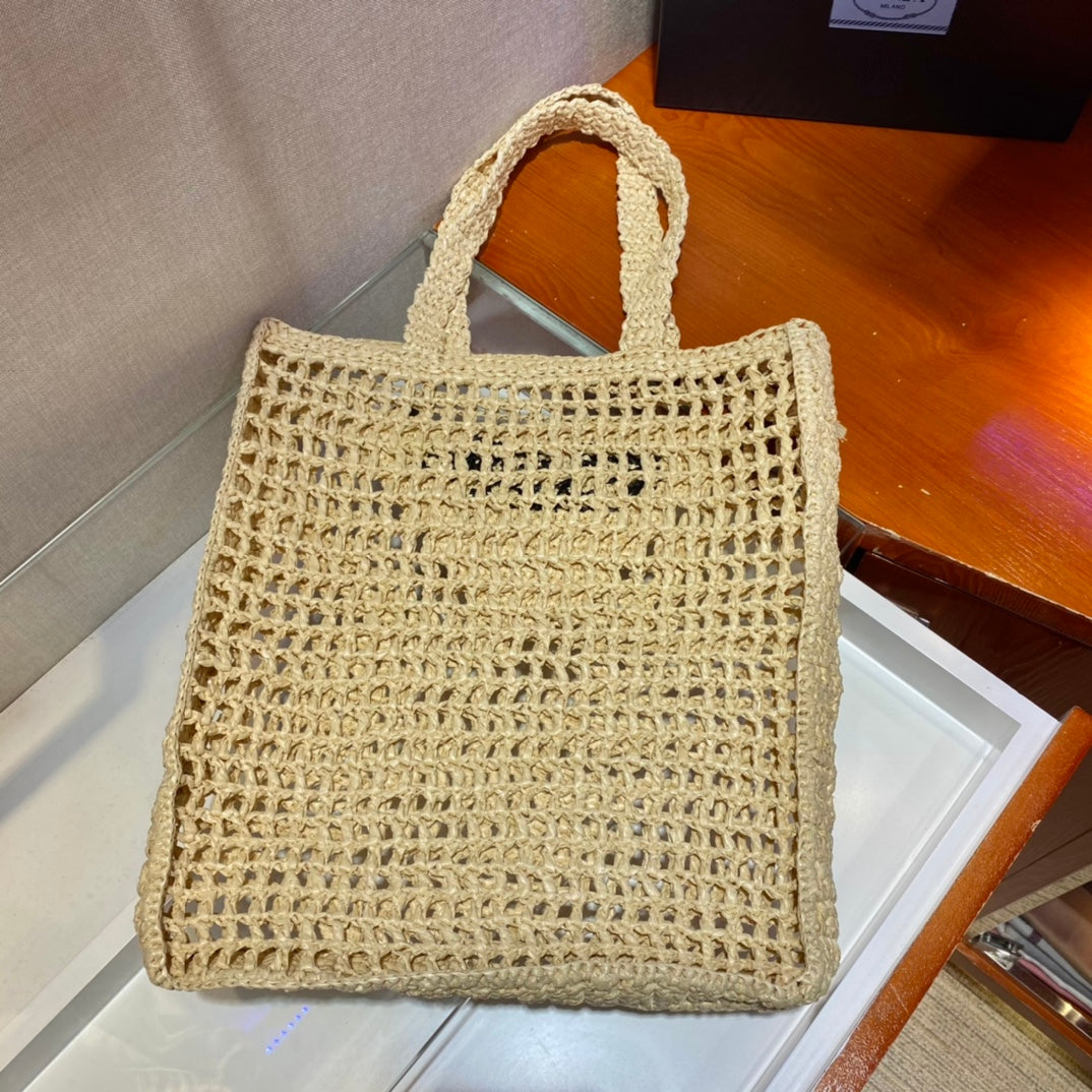 SAC À MAIN PRA PETIT LOGO RAFIA 38CM 