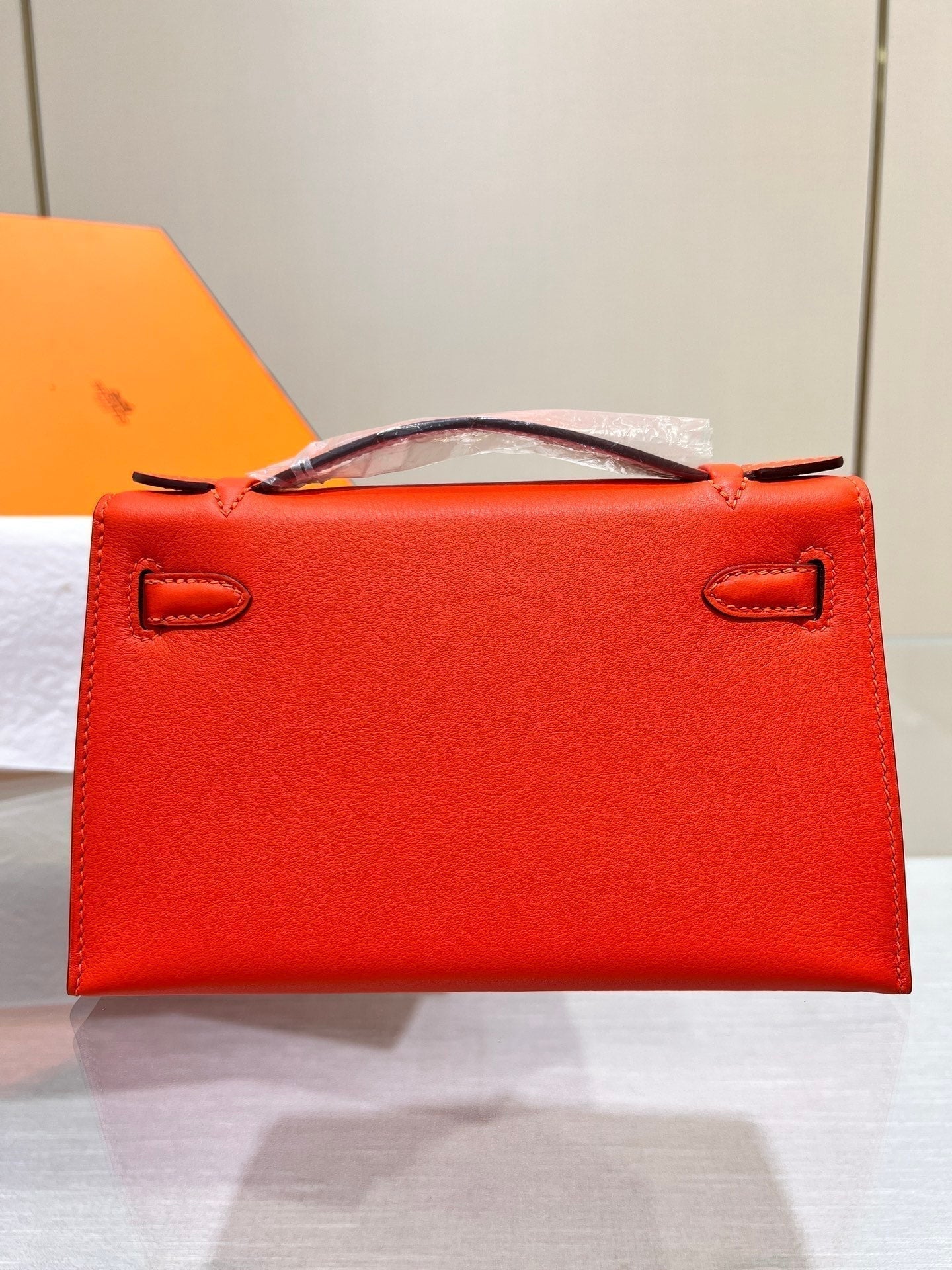 HM ケリー ポシェット 22cm レッド スイフト ゴールド金具