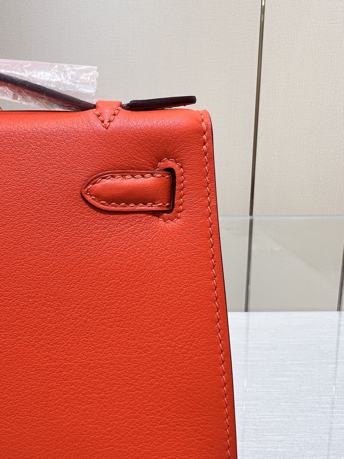 HM ケリー ポシェット 22cm レッド スイフト ゴールド金具