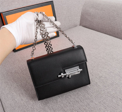 MINI SAC HM VERROU 17 EN CUIR DE VEAU NOIR