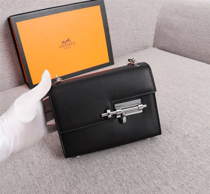 MINI SAC HM VERROU 17 EN CUIR DE VEAU NOIR