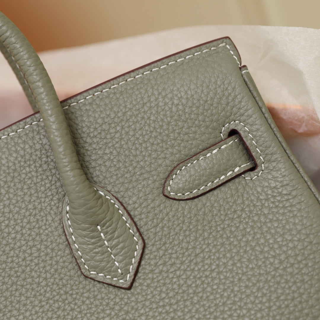 SAC HM BIRKIN 30 OLIVE TOGO QUINCAILLERIE OR