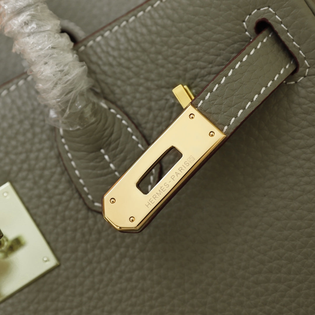 SAC HM BIRKIN 35 OLIVE TOGO QUINCAILLERIE OR