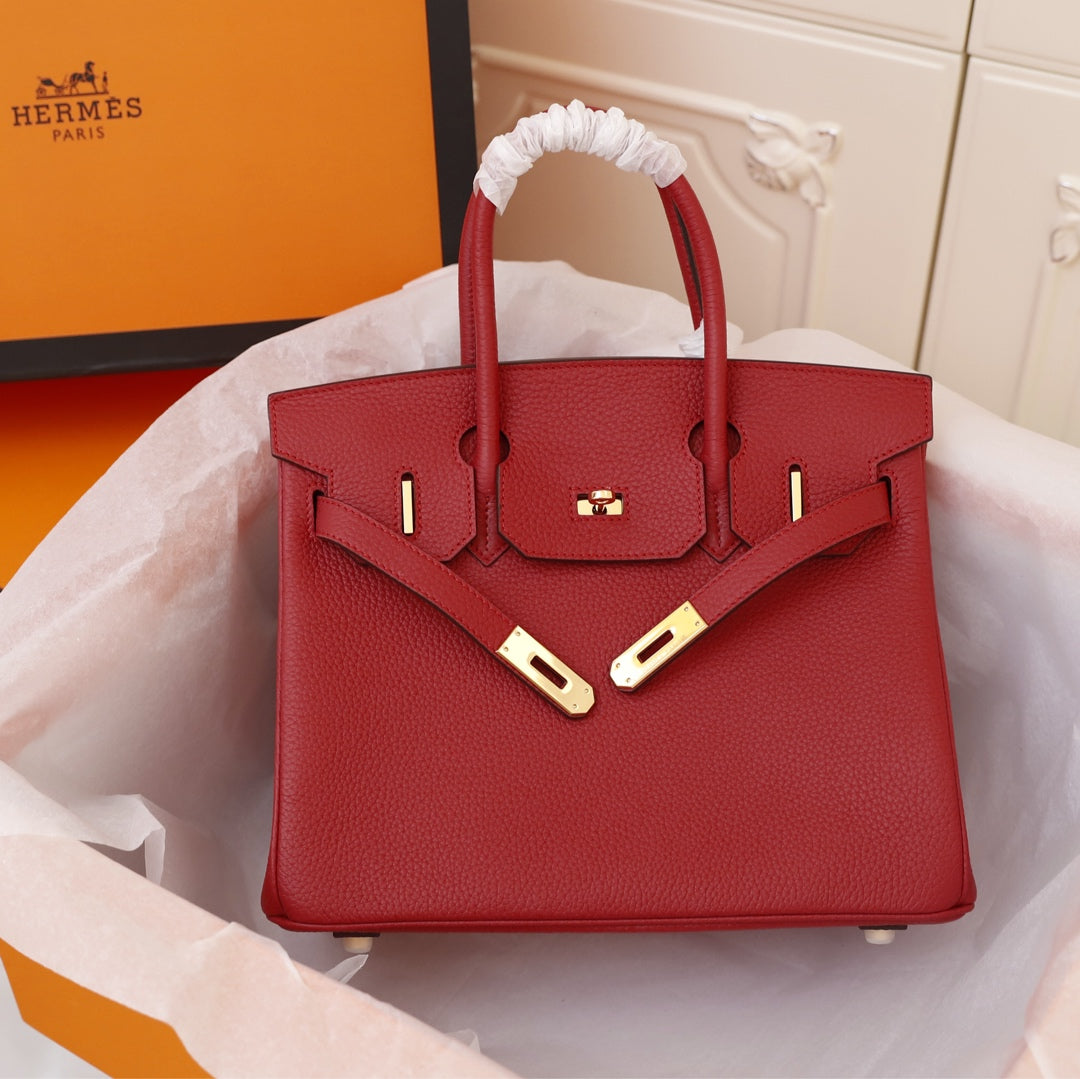 SAC HM BIRKIN 35 CRIMSON TOGO QUINCAILLERIE OR