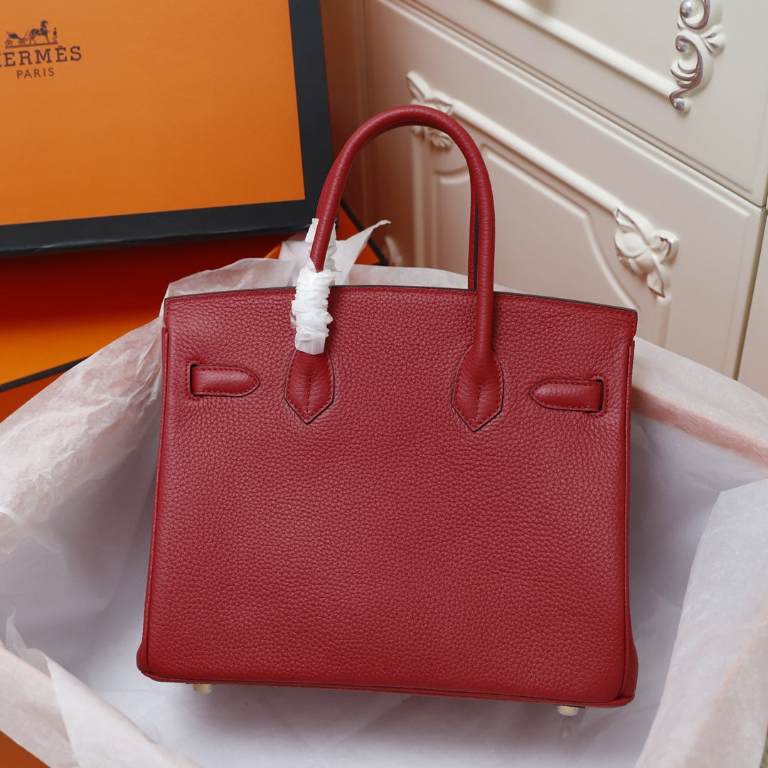 SAC HM BIRKIN 35 CRIMSON TOGO QUINCAILLERIE OR