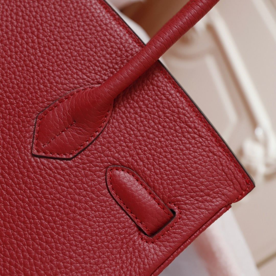 SAC HM BIRKIN 35 CRIMSON TOGO QUINCAILLERIE OR
