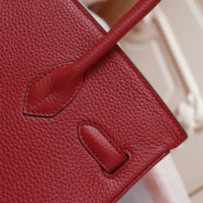 SAC HM BIRKIN 35 CRIMSON TOGO QUINCAILLERIE OR