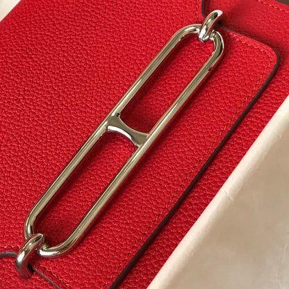 HM SAC ROULIS 18 CUIR TOGO ROUGE