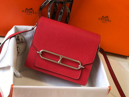 HM SAC ROULIS 18 CUIR TOGO ROUGE