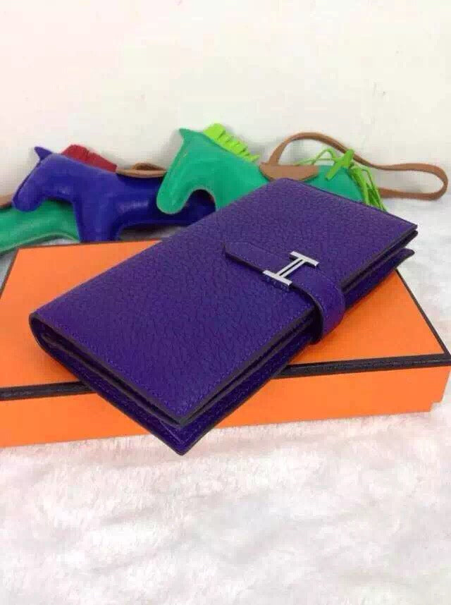 HM ベアン ウォレット 17.5 パープル トゴ シルバー金具