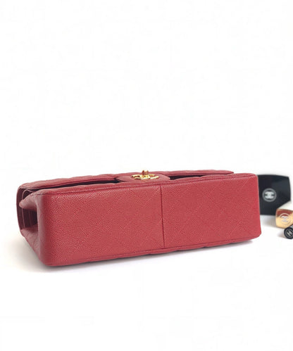 SAC À RABAT JUMBO 30CM ROUGE CAVIAR QUINCAILLERIE OR
