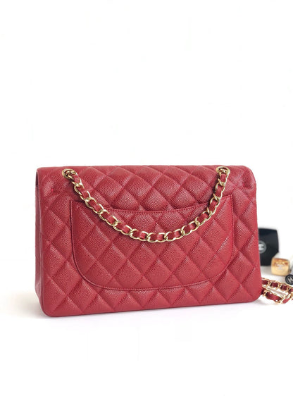 SAC À RABAT JUMBO 30CM ROUGE CAVIAR QUINCAILLERIE OR