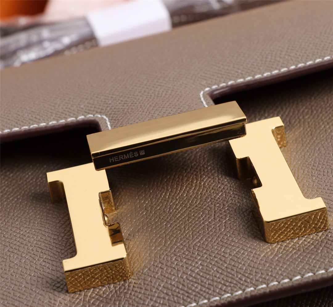 HM コンスタンスバッグ 19 チョコレート エプソム ゴールド金具