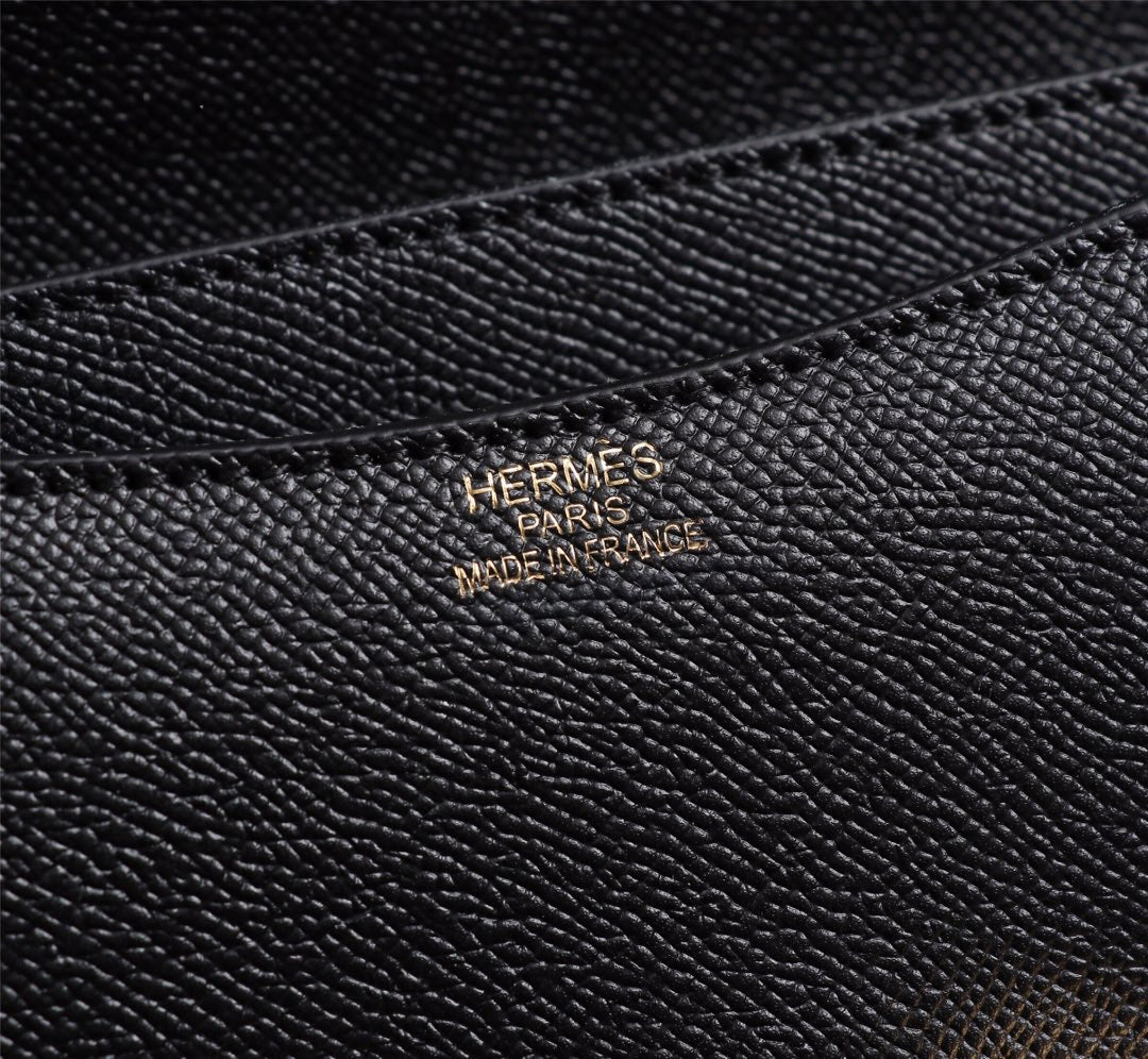 SACS HM CONSTANCE 19 NOIR EPSOM QUINCAILLERIE OR