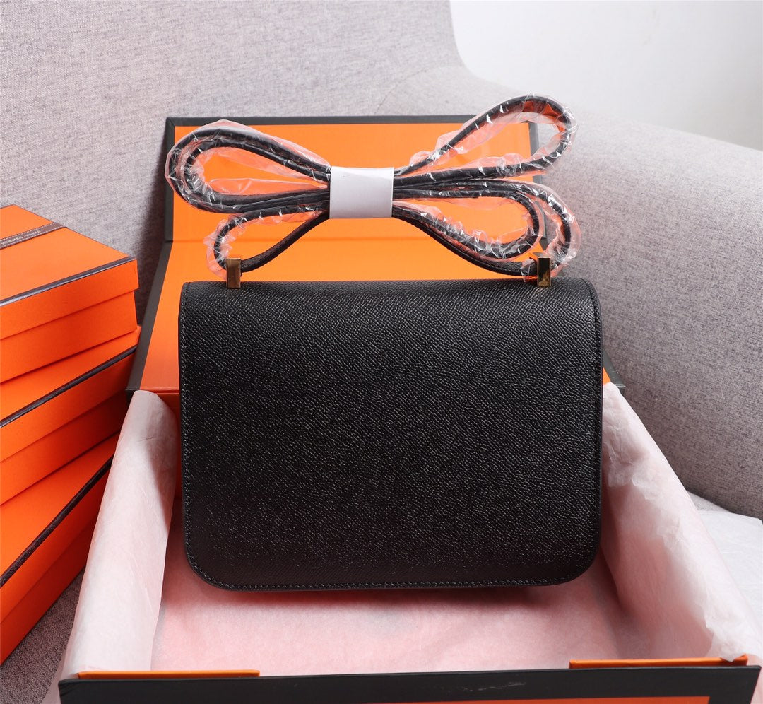 SACS HM CONSTANCE 19 NOIR EPSOM QUINCAILLERIE OR