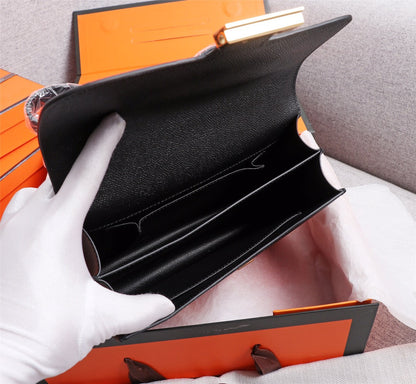 SACS HM CONSTANCE 22 NOIR EPSOM QUINCAILLERIE OR