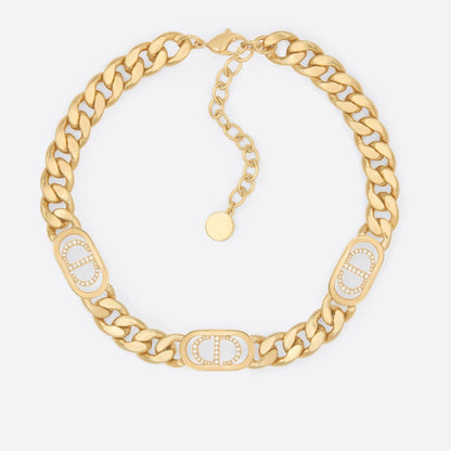 COLLIER 30 MONTAIGNE MÉTAL FINITION DORÉ CRISTAUX BLANCS