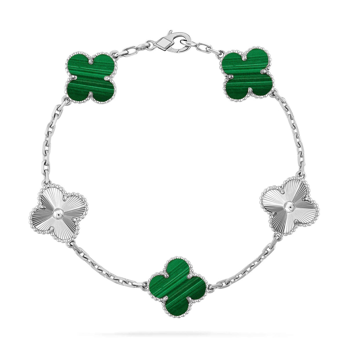CLOVER 5 MOTIF MALACHITE BRACELET COLLECTION