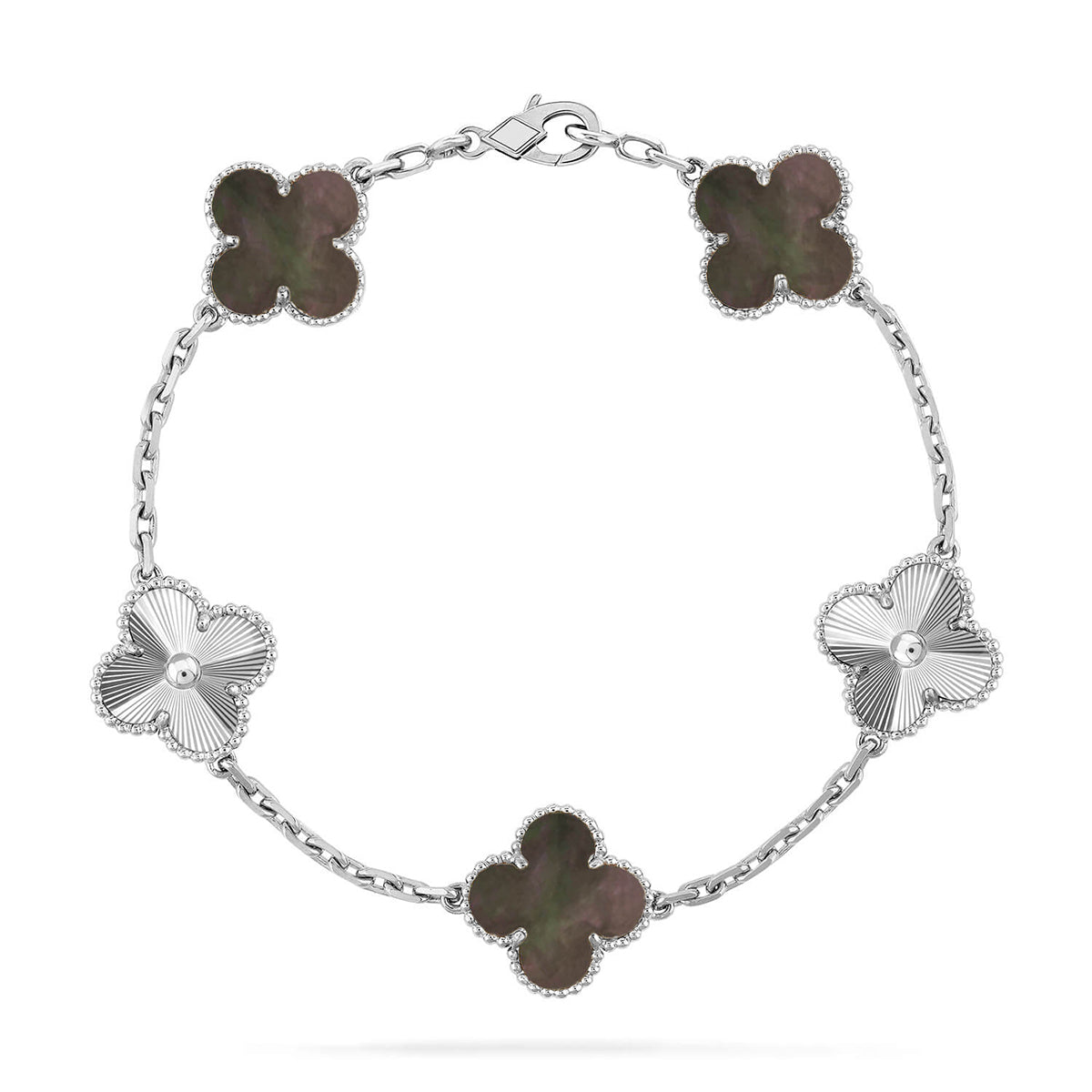 CLOVER 5 MOTIF GRAY MOP BRACELET COLLECTION