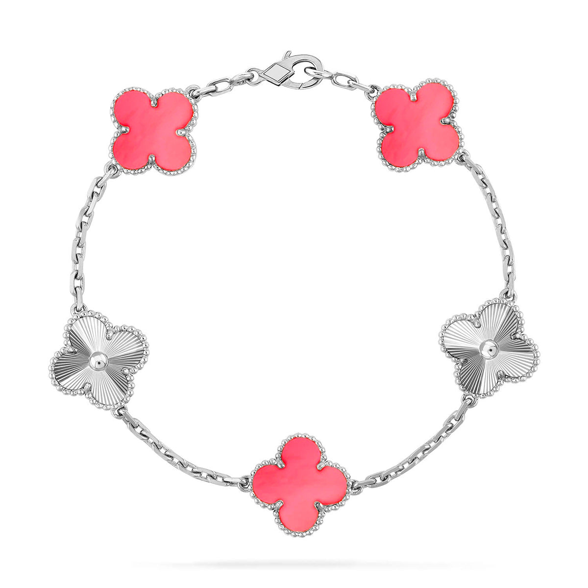 CLOVER 5 MOTIFS  PINK MOP BRACELET COLLECTION