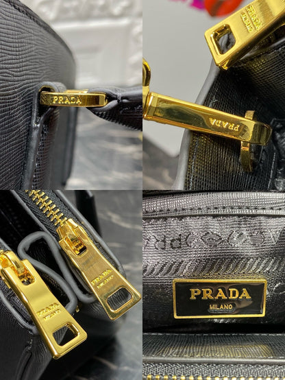 PRA GALLERIA 32 バッグ ブラック サフィアーノ レザー